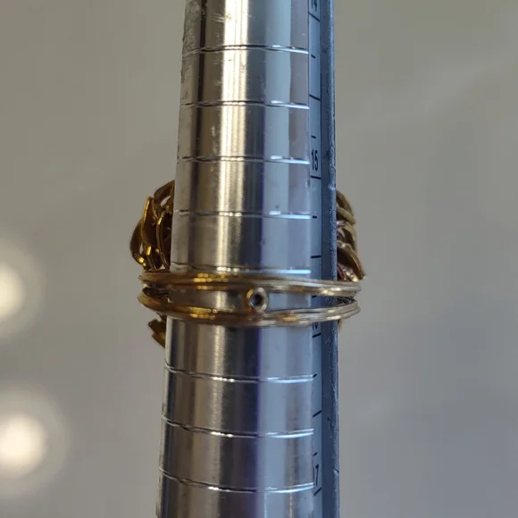 Mabe pearl 18kt Yellow Gold Ring, diamonds, estate Ring vintage - Picture 12 of 16